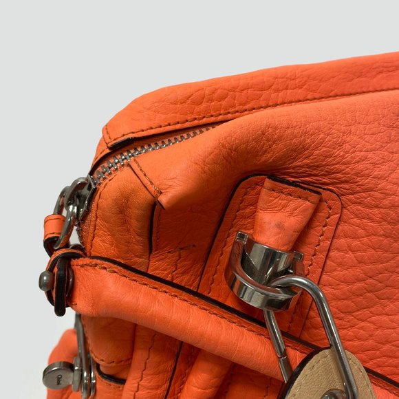 Chloe Paraty Orange Fizz Leather Satchel Bag - Picture 8 of 9